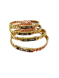 Women’s Churiyan Bangles – Adjustable Sizes 2-6, Perfect for Weddings and Special Events (Set of 4)