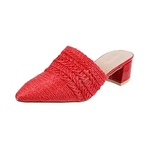 Metro Women Synthetic Red Slip Ons (31-9818-18-39) Size (6 UK (39 EU))