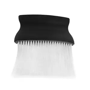 SHRAJS Barber Neck Duster Brush for Hair Cutting, Soft Neck Cleaning Brush, Professional Salon Barber Tool Black