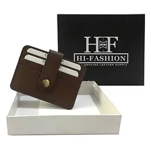 Hi-Fashion Men Brown Genuine Leather Card Holder