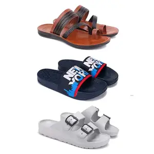Men's Sandals | Lightweight Wear| Stylish & Easy to Wear For Men's PCV-SAN-(3-COMBO)-3151-1587-3114-6