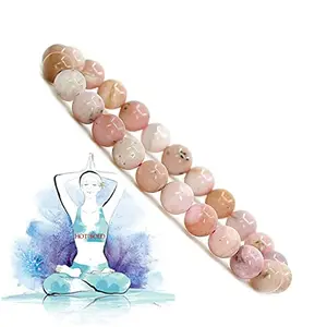 Hot And Bold Natural Pink Opal Reiki Feng-Shui Crystal Gem Stone Beads Bracelets. For Unisex Adult