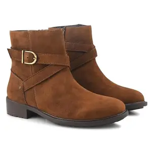 CLOG LONDON Women's Stylish Ankle Boots With Side Zipper | Comfortable and Versatile Fashion Boots for Women-TAN-39