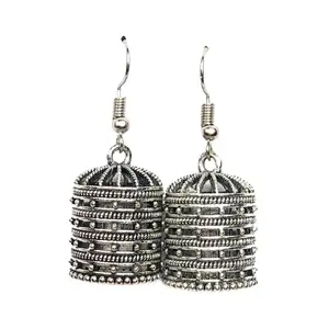 Zhupuk International 100% Natural Gemstone Tibet Silver Earrings for Women nickel-free quality stylish dangle for every occasion (Tibet Silver)