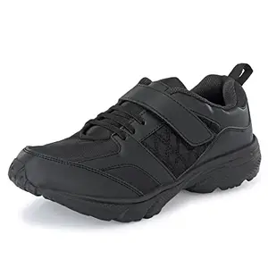 Bourge Unisex-Child Black Velcro School Shoes_1 UK (BTS-4)