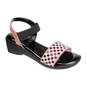 Stepee Women's Fashion Sandals | Comfortable and Stylish Wedge Casual Wear & Formal Wear Occasions 1.5 Inches Heel | For Women & Girls (Pink, numeric_3)