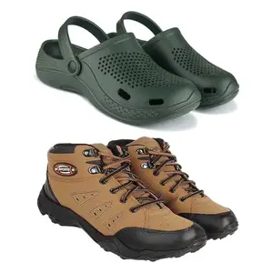 BERSACHE Lightweight Stylish Clog Sole for Men-6068+397 Multicolor