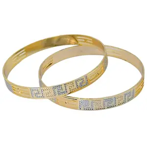 OPAL TOUCH Elegant-Detailing-Rose-Gold-Silver-Plated-Bangles