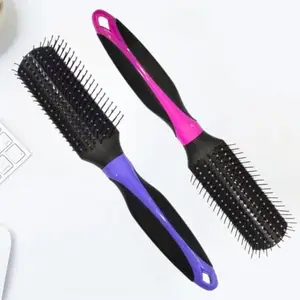 Flat Hair Brushset of 2 with Strong & Flexible Nylon Bristles having Anti-static Ball Tips, Straightening, Smoothing, Ideal for Men & Women