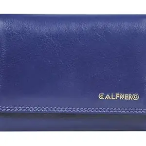 Calfnero Women's Genuine Leather Wallet-Long Purse Wallet with Multiple Card Slots, Zip Pocket and Note Compartment (Purple)