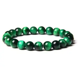 Natural Green Tiger Eye Bracelett for Men & Women, Healing Gemstone Bracelett for Money, Success & Positive Energy – Meditation, Yoga, Spiritual Protection & Energy Balance
