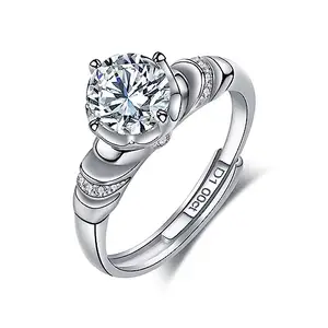 MYKI Stainless Steel Cubic Zirconia Silver Plated Ring
