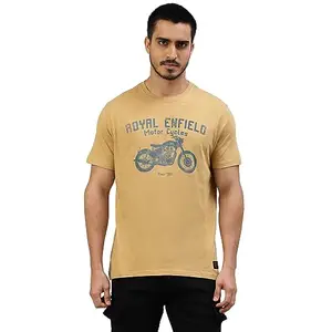 Royal Enfield Men's Regular Fit T-Shirt (TSA230009_Khaki