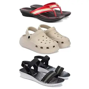 Women's Comfortable Sandal,Casual Lightweight Sandal for Everyday Wear I COMBO-3-1958-OO1-1931-5-EURO-36