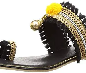 Aishwary Glams Women New $ 2023 Black Fashion Slippers-7 UK (41 EU) (8 US) (G1925-41)