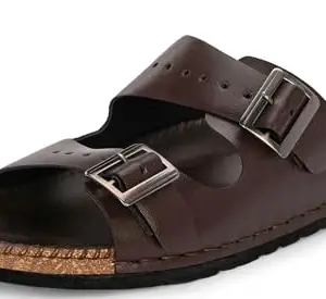 Karaddi 7057 Men's Slide Sandals Fashion Comfort Fitting Synthetic Leather Color Brown 45 eu 11 uk/ind