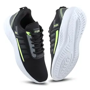FUEL Boss Running Sports Shoes for Men Breathable | Lightweight | Non-Slip | Comfortable for Running, Walking & Gym (Sizes -10UK/Black)