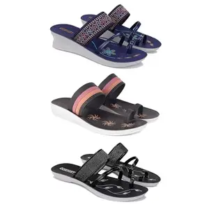 Women's Comfortable Sandal,Casual Lightweight Sandal for Everyday Wear for women's(GR-(COMBO-3)-1947-1992-1946-8)