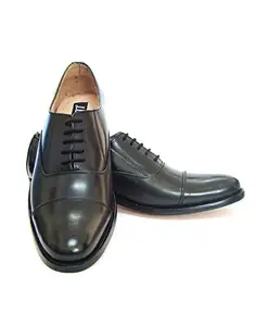 ASM Men's Black Leather Formals Shoes - 10