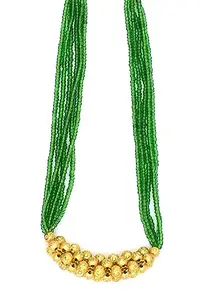 SONI DESIGNS Ethnic Traditional Maharashtrian black Beads Tanmaniya Marathi mangalsutra Pendant Necklace with Chain For Women.(MAH-mangalsutra no.34)