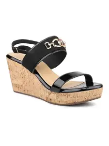 Inc.5 Women Black Wedge Heels