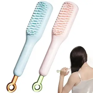 Self-Cleaning Anti-Static Massage Comb, Self Cleaning Hair Brush, Massage Comb For Hair, Retractable Rotary Lift Self-Cleaning Comb, Women's Hair Styling Tool