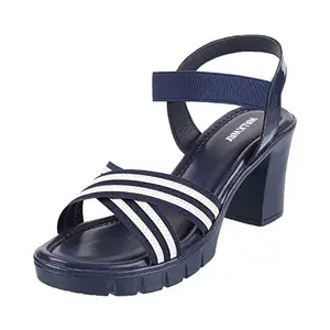 Walkway-Women Blue/Navy Fashion Block Heel Sandal (33-108)
