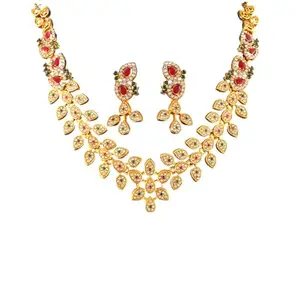 Jaipur Designs Arts gold-plated choker necklace set for women | indian traditional jewelry for festivals and weddings