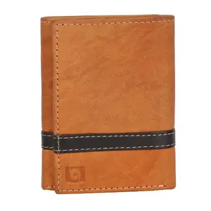 J.K LEATHERS Men's Prive Tan Genuine Leather Smart Minimalist Wallet & Card Holder with Blocking, Classic Modern Look + Elegancy, 1 Compartments/Pockets, Best Fits - 2 Cards