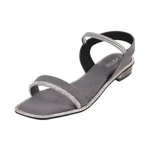 Metro Women Grey Ethnicwear beaded Flat Sandal UK/6 EU/39 (35-667)