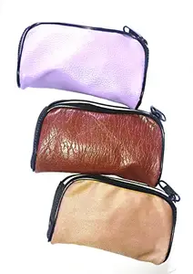 KGR Splash Handmade Small Zipper Purse Ladies Coin Purse Mini Wallet Keys Holder Multicolor Multi-Design Multipurpose (3Pieces)