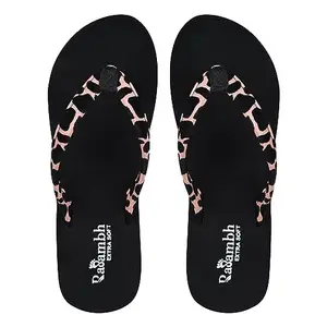RASAMBH Women's Rubber Strap EVA Sole Slip On Slippers Latest Stylish Flip Flop Slippers for women (Pink)