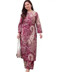 ZULIEVA Women Viscose Printed Straight Kurta Pant Set