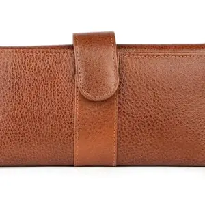 REEDOM FASHION Genuine Leather Women Evening/Party, Travel, Ethnic, Casual, Trendy, Formal Tan Genuine Leather Wallet (4 Card Slots) (Tan) (RF4650)