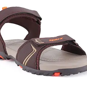 Sparx Men SS-574 Brown Neon Orange Floater Sandals (SS0574G_BRNO_0006)