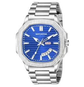 Unique Blue Dial Stainless Steel Strap Premium Watch for Men