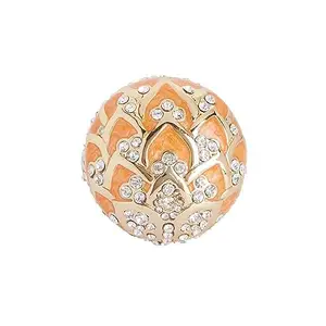 Shaze Water Lotus Ring | Lotus shaped ring | Made of Brass | cubic zirconina stones | Ring | Color - Orange