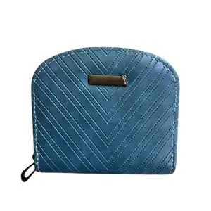 AZORIA Women’s Mini Wallet – Soft Velvet Feel, Chevron Pattern, Zip Closure – Compact Purse for Cards & Cash