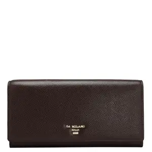 Da Milano Genuine Leather Brown Flap & Zip Womens Wallet (1003G)