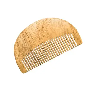 MICLAC Neem Wooden Beard Comb for Men, Handcrafted Pocket Beard Styler with Natural Hair Growth, Frizz Control & Blood Circulation Benefits - Pack of 1