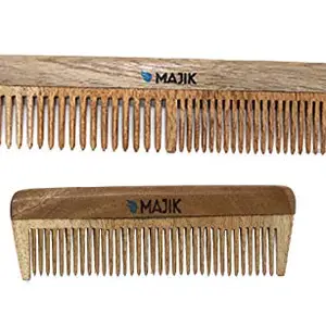 Majik Neem Wood Hair Comb for Control Anti-Dandruff, Hair Fall and Scalp Health