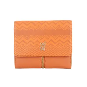 Baggit Women Orange Wallet Small Size | Ladies Stylish Purse Bag | Credit Card Money Holder