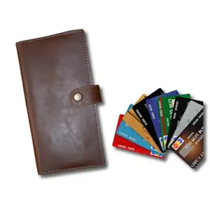 SURMEE Personalized Women Leather Wallet, Handmade Leather with Zipper Wallet, Purse, Minimalist Preppy Wallet, Customed Leather Women Wallet/Clutch/Card Holder (Brown)