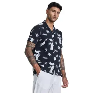 SNITCH Black Cuban Abstract Shirts