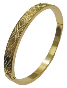 GLIMMERY Gold Plated Bangle Bracelets for Men, Stainless Steel Waterproof, Anti-tarnish, Rust-free, Skin friendly | 8 mm Bracelets for Men