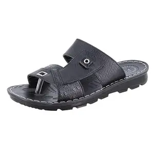 Flite Pu Men's Black Slippers-8 Kids UK (PUG095G)