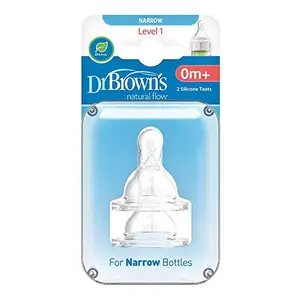 Dr. Brown's Natural Flow Narrow Neck Nipple, Set of 2 (Level 1 (2 Nipples))