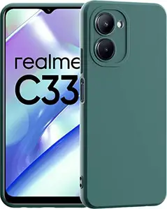 CSK Back Cover Realme C33 Scratch Proof | Flexible | Matte Finish | Soft Silicone Mobile Cover Realme C33 (Green)