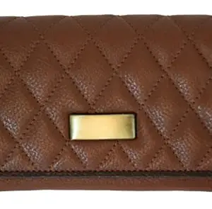 REEGGA Leather Brown Colour Wallet for Women| 4 Card Slots | 3 Zippered Pocket | 3 Compartment | Brown