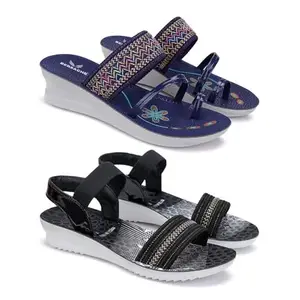 BERSACHE Soft Classic Casual with Regular wear Slippers for Woman | combo-1947-1931 | Size-5 Multicolor